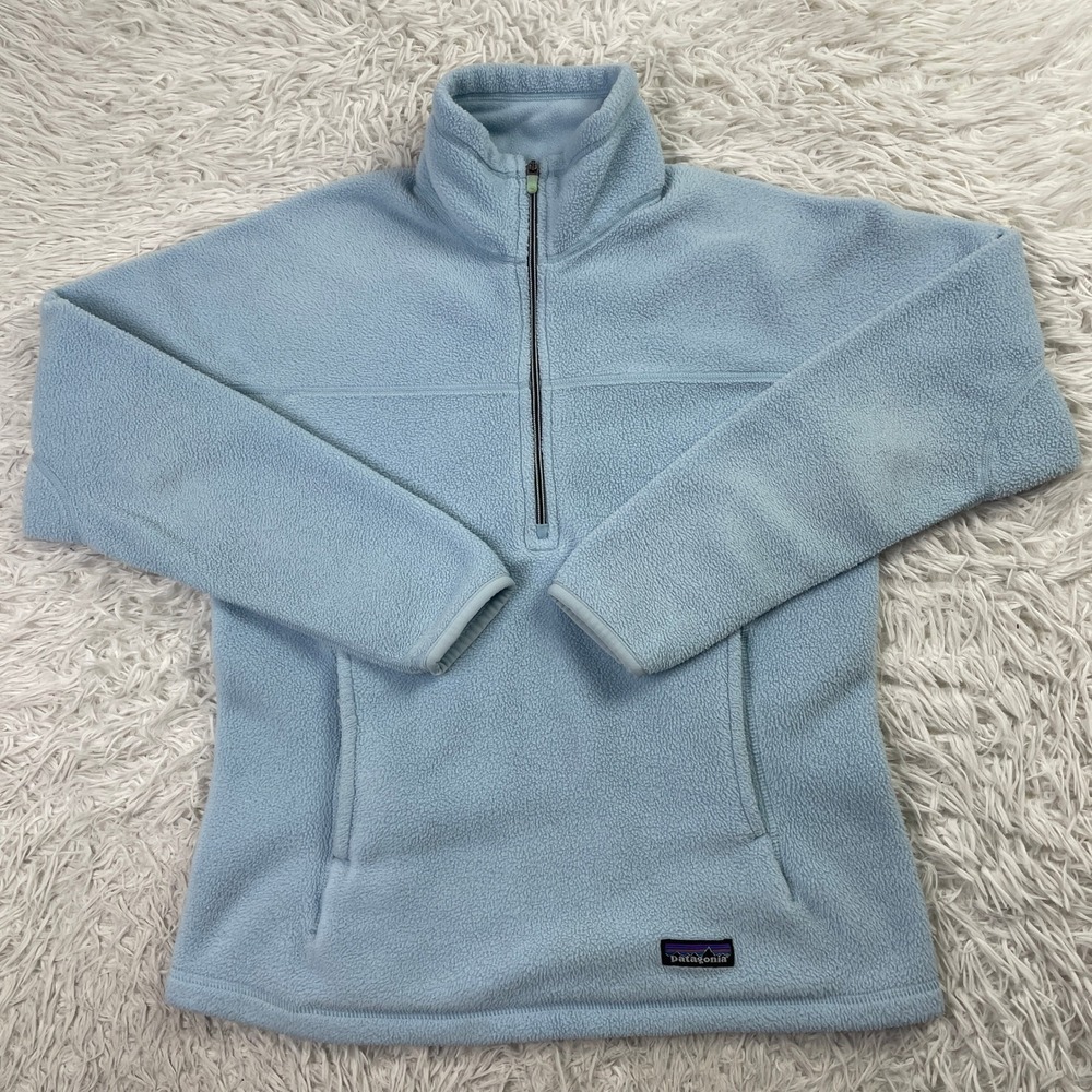 Patagonia Jacket Womens Medium Tinted Ice Blue Synchilla Marsupial Fleece M